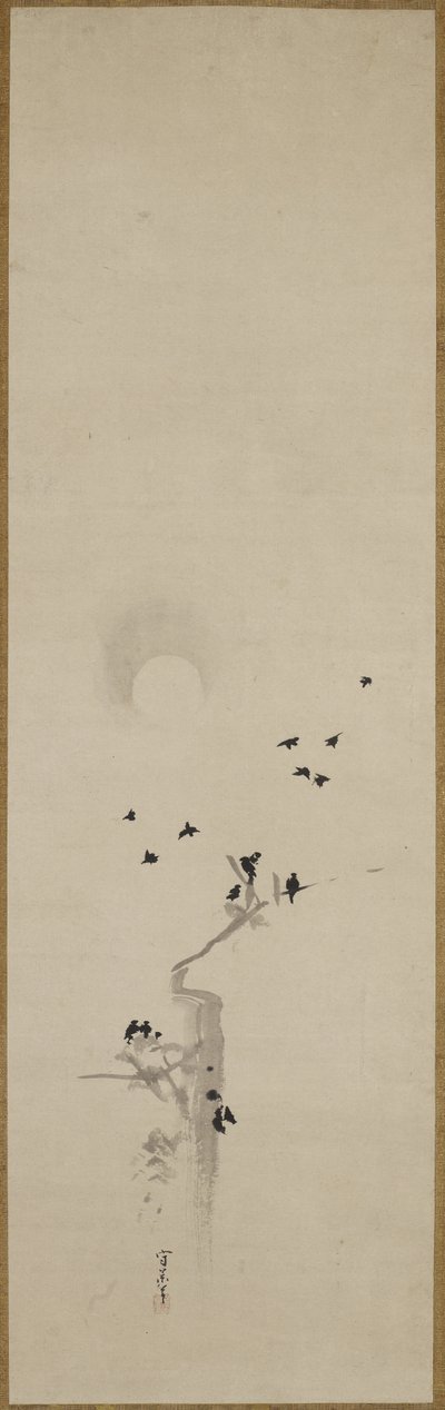 Eine Krähenherde, ca. 1690-1700 von Kusumi Morikage Kusumi Morikage